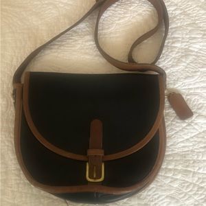 Coach Black and Tan pouch cross body bag